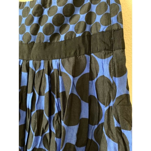 INC Women's Skirt Sz 2 Royal Blue Black Polka Dot - Picture 2 of 6